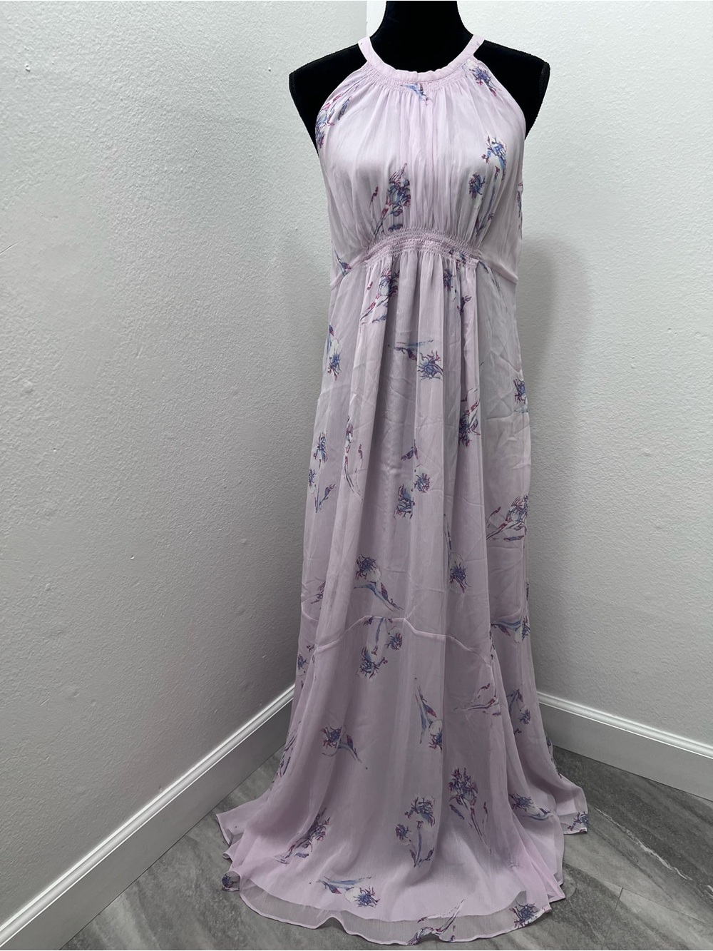 A Pea in The Pod Floral Lavender Maternity Maxi Dress Size Large